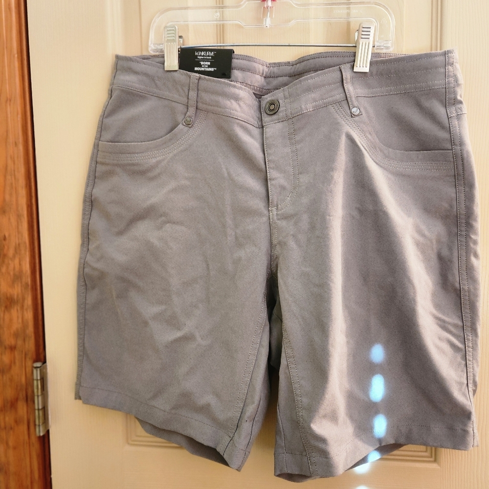 KUHL Bermuda hiking shorts Sz 10 NEW! Stone Grey quick-dry wicking